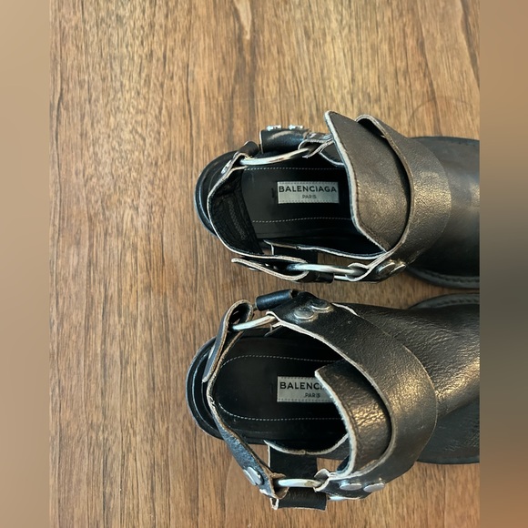 Balenciaga Santiago Distressed Leather Ankle Boots/Mules 37 EU/ 7 US - Picture 3 of 7